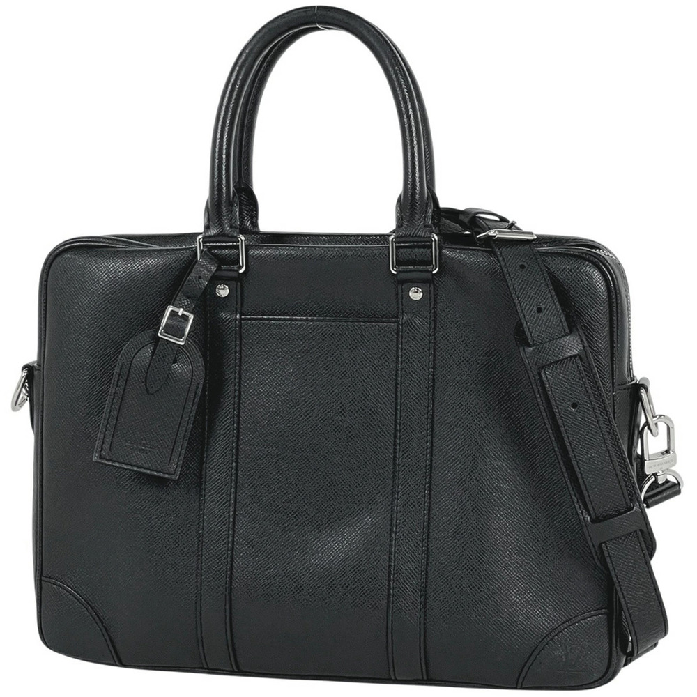 Louis Vuitton Porte documents Voyage Shoulder Bag Business Taiga Noir Black